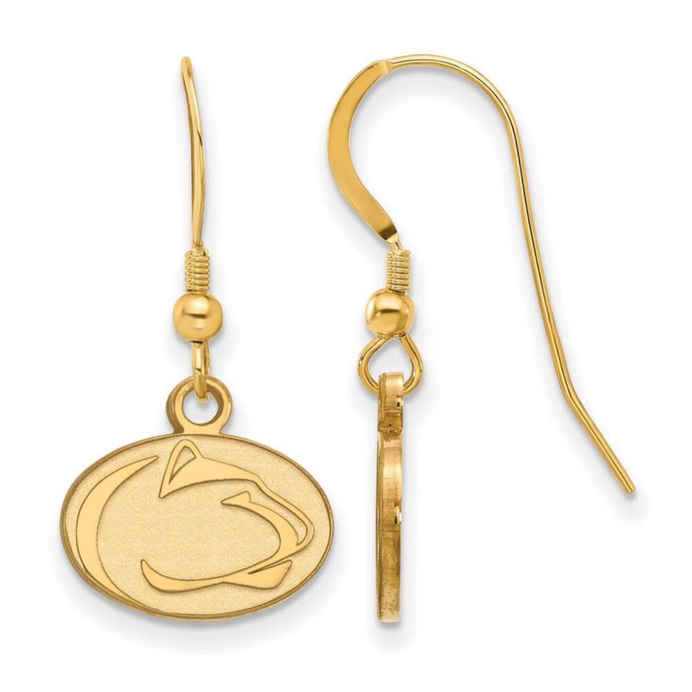 14k Gold Plated Silver Penn State University XS (Tiny) Dangle Earrings